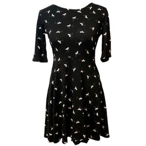 Adorable Girls Unicorn fit & flare Dress half sleeve